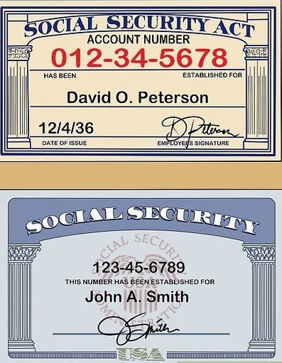 Sample Social Security Cards